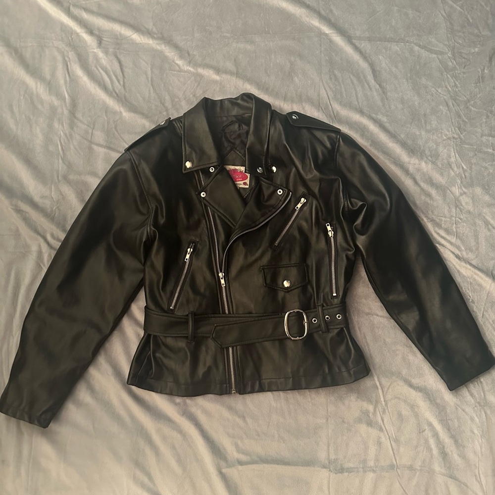 Women's Faux Black Motorcycle Leather Jacket